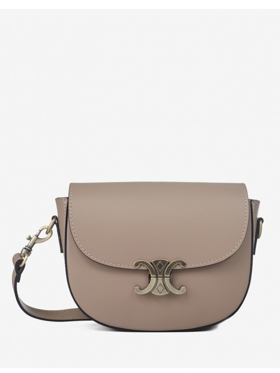 Handbags - Taupe Leather Crossbody Bag